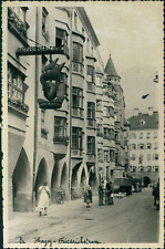 Austria, Innsbruck, Herzog-Friedrich-Strasse and its arcades, 1949, vintage silv picture