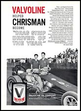 1961 Valvoline Motor Oil Can Vintage Print Ad Chrisman Drag Strip Race Wall Art picture