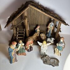 Vintage TRADITIONS 12 Piece Porcelain Nativity Set (Hand Painted) with Manger picture