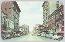 Postcard Route 66 Missouri Joplin Main Street View Shops Cars Vintage 1940's picture