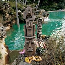 Set of 2: Upscale Kitsch Polynesian Totem Primitive Tiki Garden Yard Statues picture