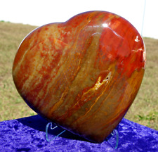 Stunning Colors AGATE & Red Jasper Crystal Heart Point Display Carving For Sale picture