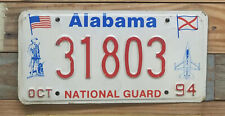  Alabama October expired 1994 National Guard License Plate/Tag - 31803 picture