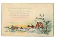 Postcard A Christmas Greeting There's Never a Christmas passes four birds  picture