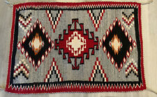 Vintage Navajo Rug, Wool, Geometric Design, Red, Black, Grey, 22 1/2” By 32 1/2” picture
