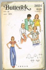 Tops Midriff Top Peasant Pattern Butterick 3024 Size 10  1970's Vintage Fashion picture
