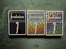 3 Decks Of Fontaine Playing Cards Black, Rainbow & Spiral Holographic Editions picture