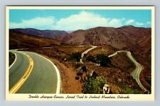 Lookout Mountain CO, Double Hairpin Curves Lariat Trail Chrome Colorado Postcard picture