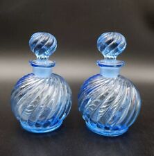 VINTAGE Czech Perfume Bottle Wirh Stopper Signed Optic Saphire Blue picture