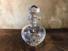 Vintage Glass Perfume Bottle With Stopper Clear Etched Crystal Bulb Gorgeous picture