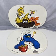 Vintage Sesame Street Placemats Big Bird Cookie Monster 1976 Muppets C.T.W. picture