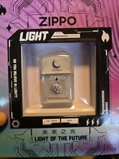 Rare Imported Zippo Light Of The Future Astronaut Over Moon Glow In Dark Zippo picture