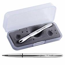 1 Engraved / Personalized Chrome Fisher Bullet Space Ballpoint Pen with Box NEW picture