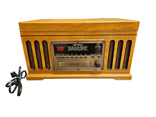 Oak Detrola KM837 Replica Record Player CD Cassette Am/Fm radio Speakers Records picture