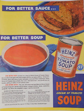1945 Heinz 57 Soup Vintage Print Ad Cream of Tomato Better Sauce Kitchen Decor picture