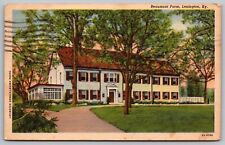 Beaumont Farm Lexington Kentucky Driveway Linen Cancel 1947 Vintage PM Postcard picture