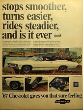 Vintage Print Ad 1967 Chevrolet Impala Sport Coupe White Black Vinyl Top Car  picture