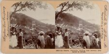 Venezuela.La Guayra.Fuerte.Showing Fort Bombarded by British.People.Stereo Photo picture