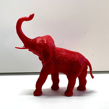 Vintage 1960 Marx Wild Jungle Animals Playset Red Plastic Elephant Toy Figurine  picture