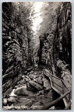RPPC Real Photo Postcard - The Flume Gorge - Franconia, New Hampshire picture
