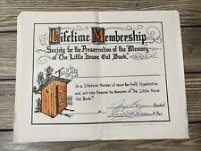 Vintage Lifetime Membership Society for the Preservation Memory Little House out picture