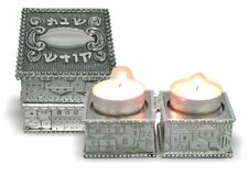 Art Judaica Jewish Shabbat Travel Foldable Tea Lights Candle Holders, Jerusalem picture