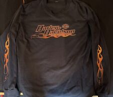 Vintage Harley Davidson Long Sleeve T-Shirt Men's XL Minnesota Flame Sleeves picture