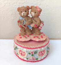Vintage Cherished Teddies Valentines Day Lovebirds Music Box picture