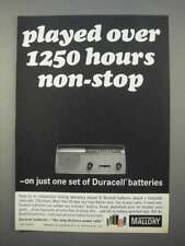 1966 Mallory Duracell Batteries Ad - 1250 Hours picture