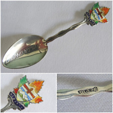 Vintage Canada Souvenir Spoon Sterling Silver Enamel Caron Bros Edmonton Alberta picture