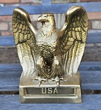 VVINTAGE PM CRAFTSMAN BRASS AMERICAN BALD EAGLE BOOKEND - EXCELLENT CONDITION picture