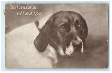 1911 Lonely Dog Sebewaing Michigan MI Comic Humor Funny Postcard picture