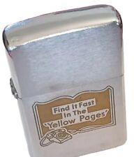VINTAGE 1950s ZIPPO Rare Advertising YELLOW PAGES w Phone, 2517191 Guts Match picture