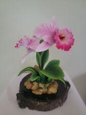 Andrea by Sadek porcelain Flower figurine, Double Pink Orchid picture