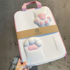 New Starbucks Cute Pink Cat Paw Computer Bag Laptop Portable Storage Carry Bags picture