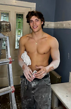 Shirtless Male Handsome Handy Man Painting Stud Hunk Man PHOTO 4X6 H417 picture