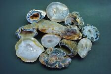 OCO Geodes 1 LB Lot Natural Crystal Agate Druzy Halves Polished Front Edge picture