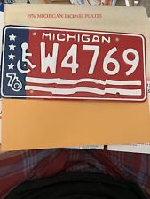1976-MICHIGAN Handicap  Bicentennial License Plate. #W4769. NOS. picture