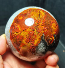 RARE 435g Natural Colorful Red Agate Crystal Quartz Sphere Ball Healing WD981 picture