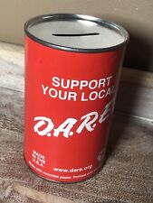 Vintage D.A.R.E Dare to Keep Kids Off Drugs Coin Bank Tin picture