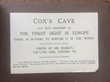 Souvenir of Coxs Caves Cheddat Illustrated Cards Tissue Covered c1910 picture