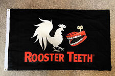 ROOSTER TEETH FLAG 5'x3' LARGE Advertising LOGO Wall Decor SUPER RARE picture