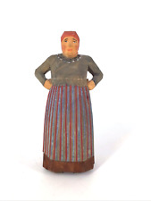 Vtg Huggler Wyss folk art Wood Carved Figurine Woman Hands On Hips switzerland picture