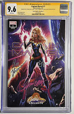 Captain Marvel #1 CGC SS 9.6 signed 3x J Scott Campbell, Roy Thomas, BRIE LARSON picture