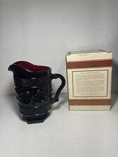Vintage Avon 1876 Cape Cod Ruby Red Glass Footed Water Pitcher- 1984 picture