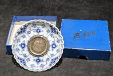 ROYAL COPENHAGEN Blue fluted candle drip cup coin Christian X Dr.Alexdrine 1923 picture
