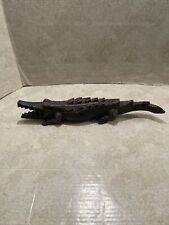 Vintage? Collectible folk art Wooden Hand Carved Alligator Decorative Figurine picture
