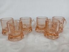 Vintage Pink Depression Mug Shot Glasses Set Of 6 picture