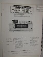 SF V-M Voice of Music Technical Service Manual  MODEL 20218  BIS picture