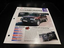 1998+ Toyota Land Cruiser Spec Sheet Brochure Photo Poster picture